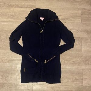 Navy Blue Lilly Pulitzer zip up sweater size S